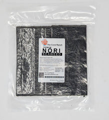 The Coral Ranch Nori Seaweed 100-sheets pack supports digestion and promotes vibrant coloration in herbivorous fish.