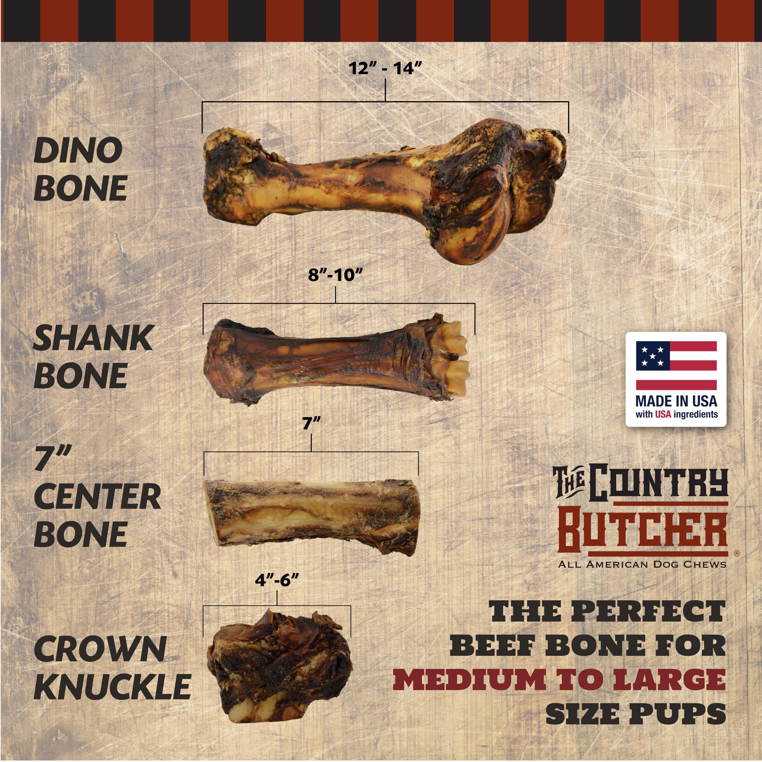 The Country Butcher beef shank bone ideal for daily dog enrichment.