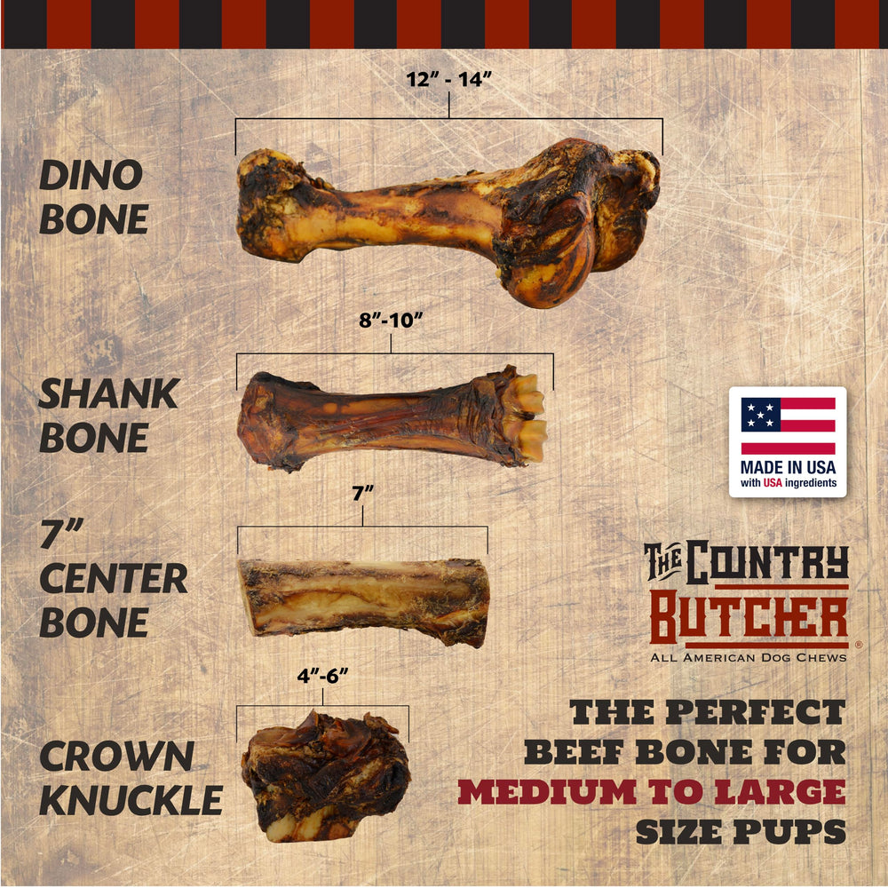 The Country Butcher beef shank bone ideal for daily dog enrichment.