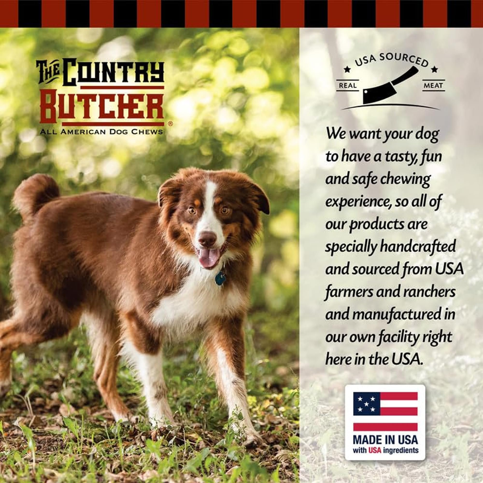 The Country Butcher dog bones play shot illustrates a dog-friendly chew toy option.
