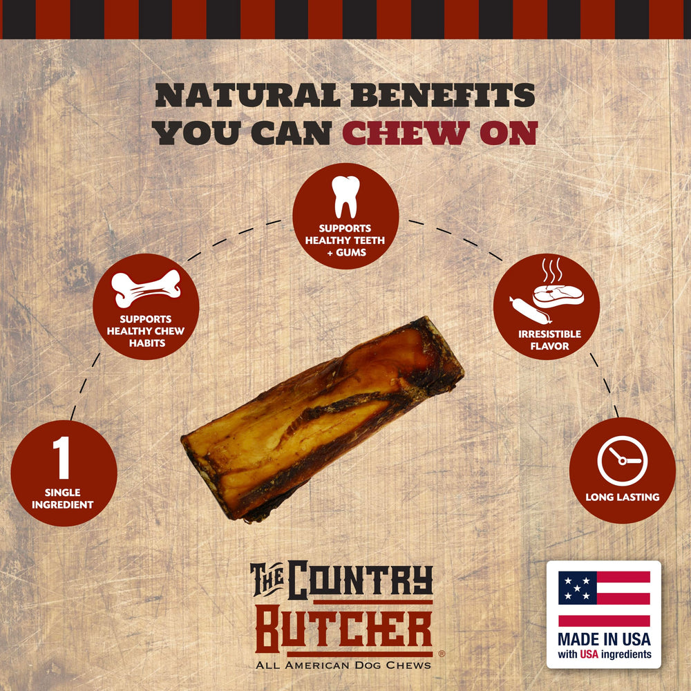 The Country Butcher 7-inch rib dog bones made in USA features domestic craftsmanship.