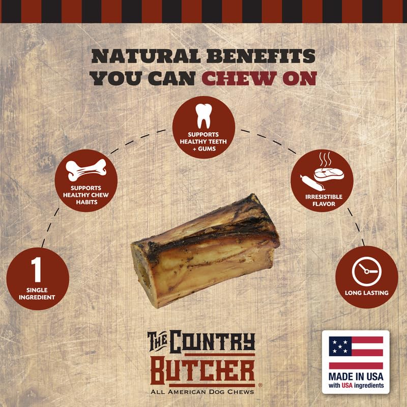 The Country Butcher aggressive-chewer bone showing long-lasting chew session