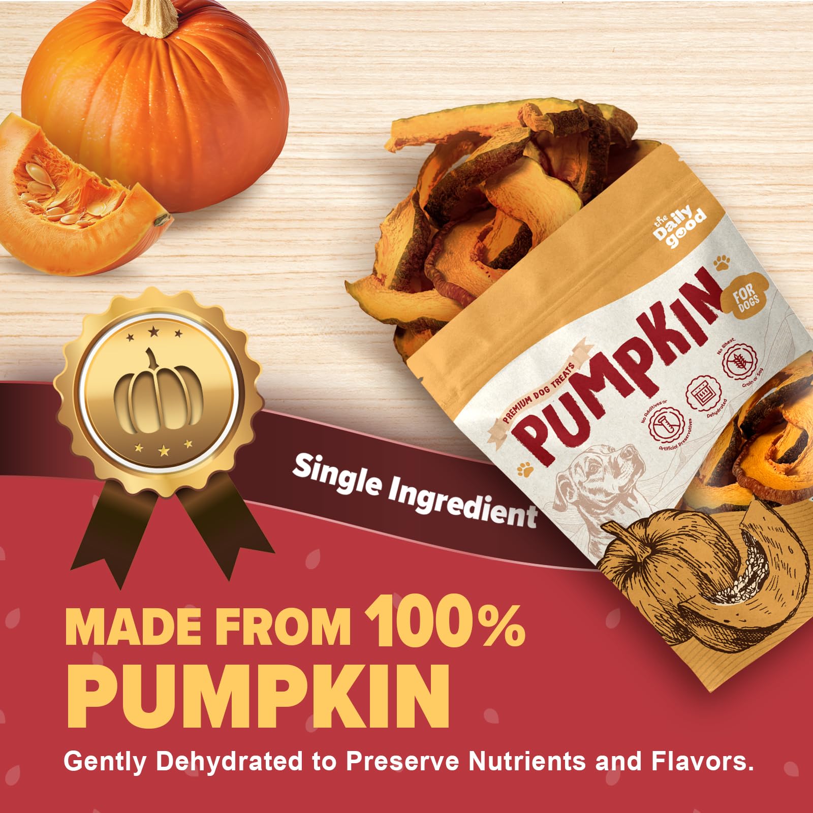 The Daily Good Pumpkin Chips support digestion with pumpkin fiber.