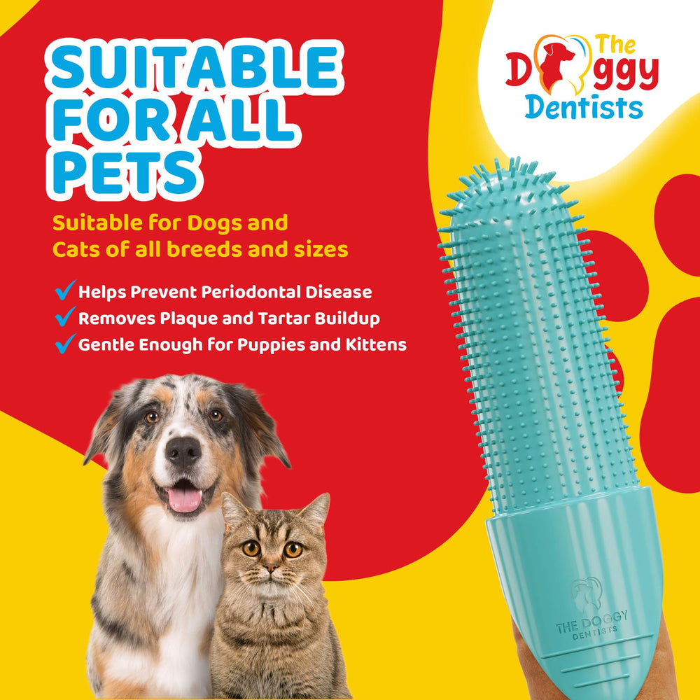 The Doggy Dentists durable dog toothbrush pair designed for longer-lasting pet dental care.