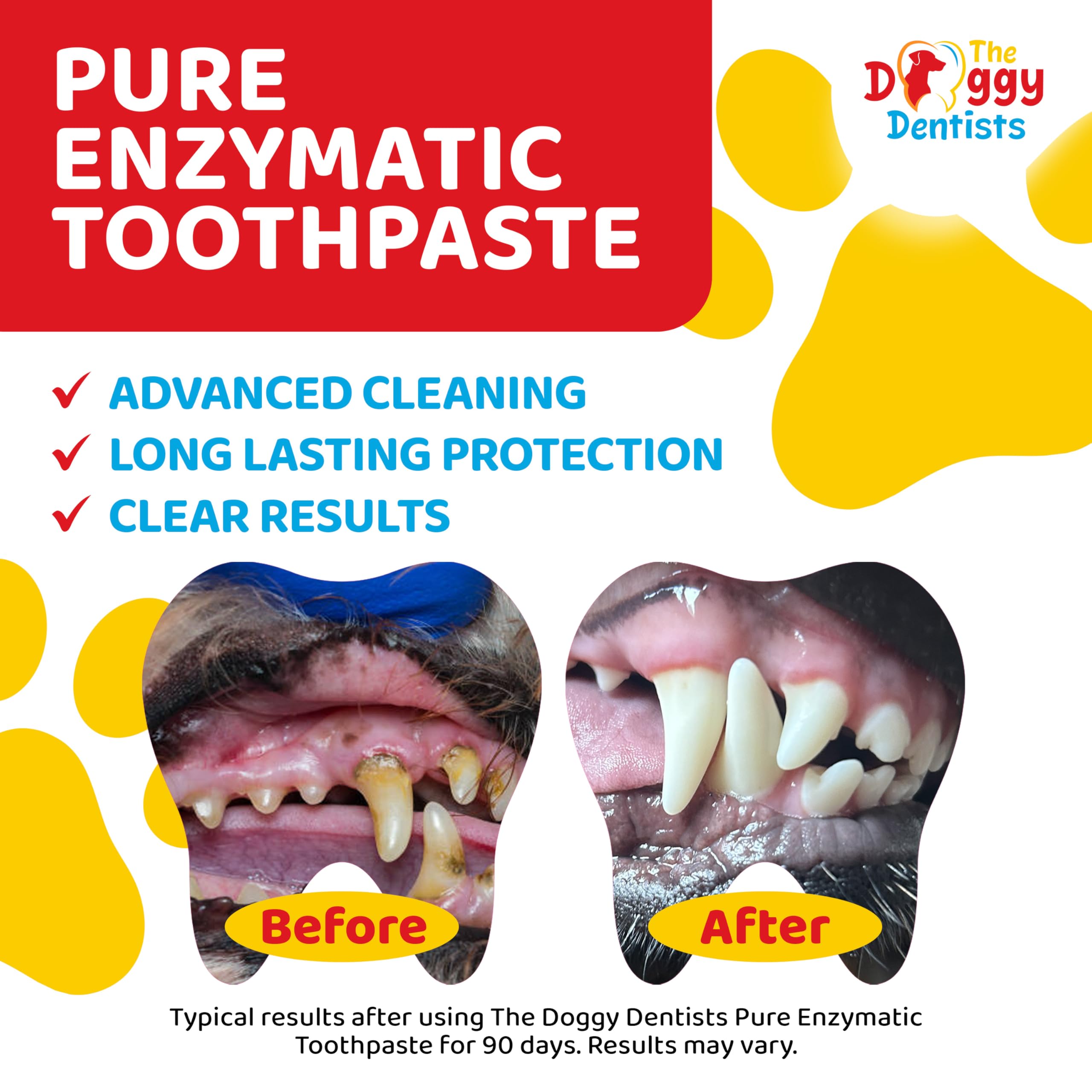 The Doggy Dentists enzyme toothpaste for dogs and cats with beef flavor that may reduce breath odors.