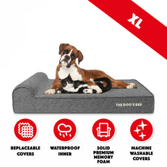 The Dog's Bed linen grey cover showcases easy-clean, durable style.