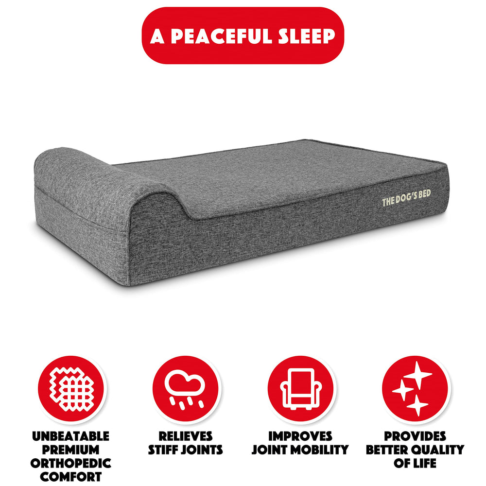 The Dog's Bed memory foam core delivers cushioned, restful sleep.