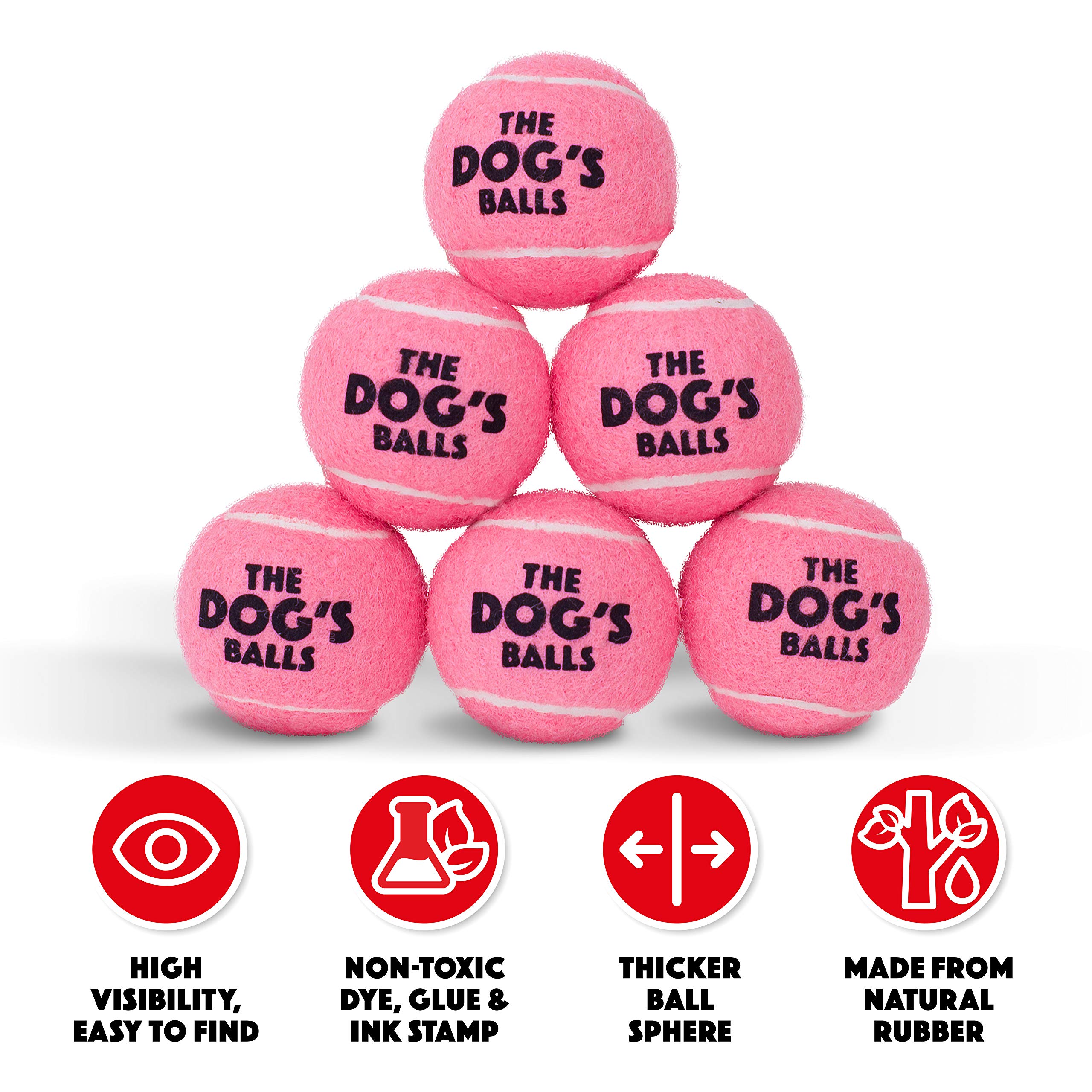 The Dog's Balls non-abrasive felt texture—gentle on teeth during games.
