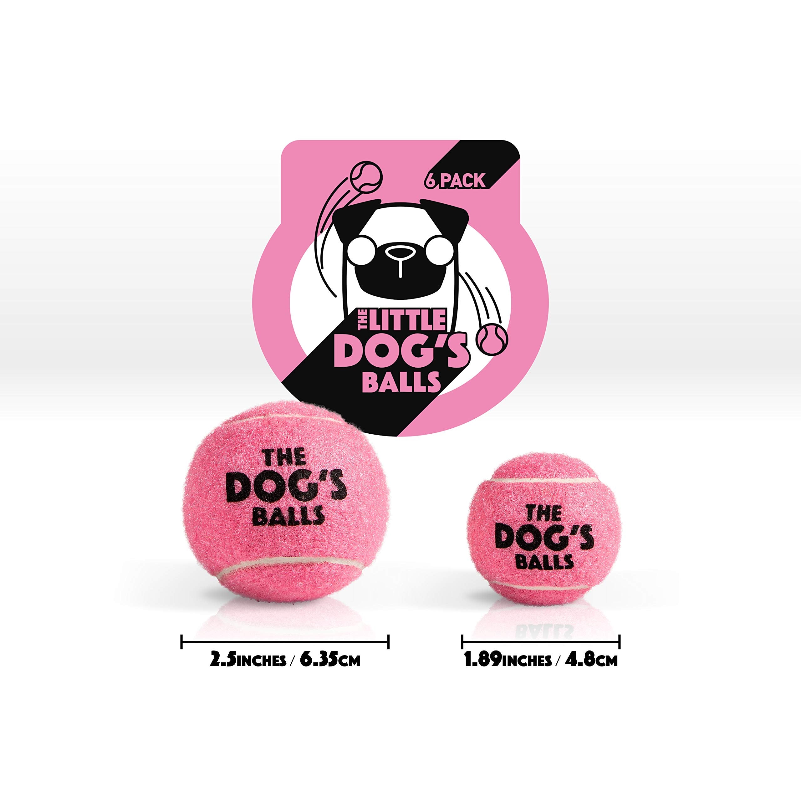 The Dog's Balls nontoxic rubber core ball—safe mouthfeel for canine chewing.