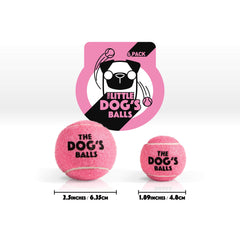 The Dog's Balls nontoxic rubber core ball—safe mouthfeel for canine chewing.