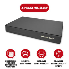 The Dog's Balls orthopedic bed side view highlights sturdy base support