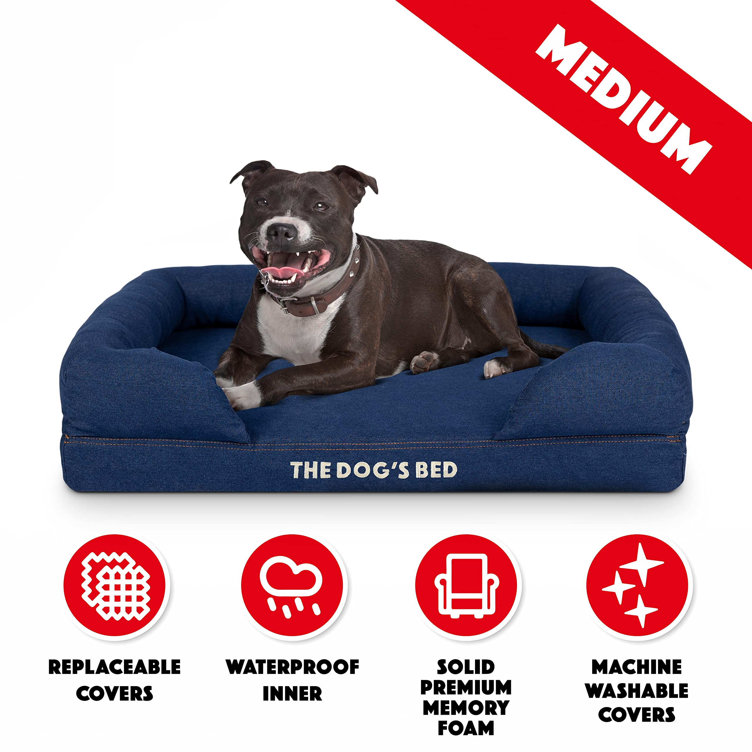 The Dog's Bed easy-clean cover simplifies maintenance after shedding or accidents.