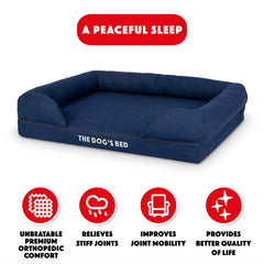 The Dog's Bed memory foam core contours to a dog's body for lasting joint comfort.