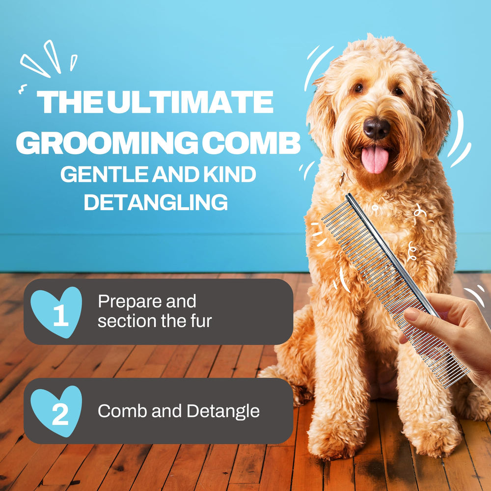 The Doodle Brush mats and tangles detangler tackling stubborn mats quickly