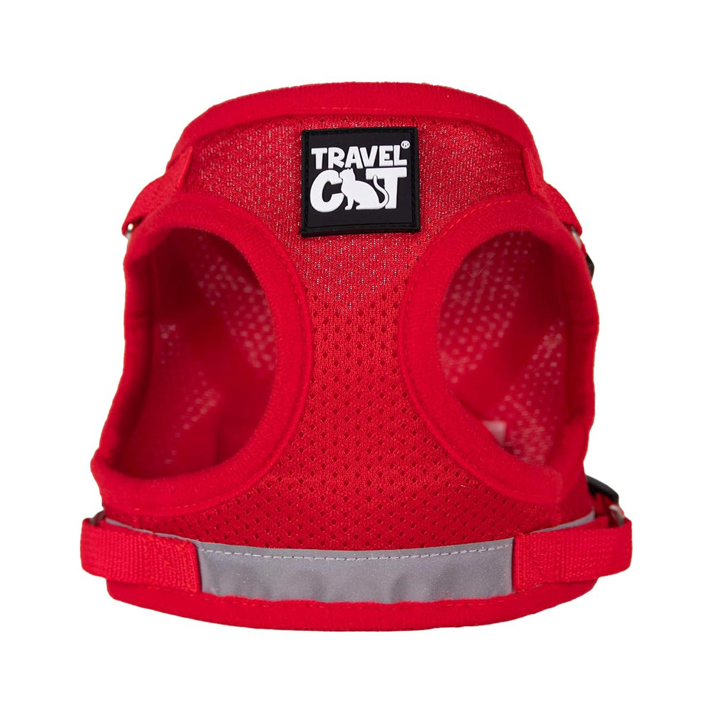 The Fat Cat Travel Cat Leash Red four-foot length for controlled exploration.