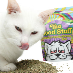 The Good Stuff Catnip sprinkled on toys invites interactive play and exploration.