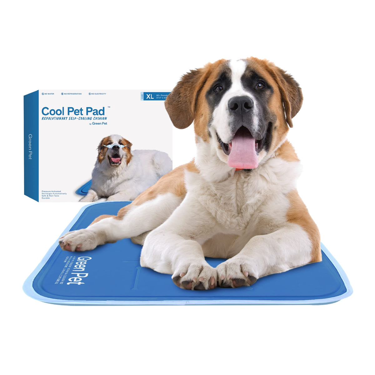 The Green Pet Shop Cool Pet Pad on the floor providing cooling relief for large dogs