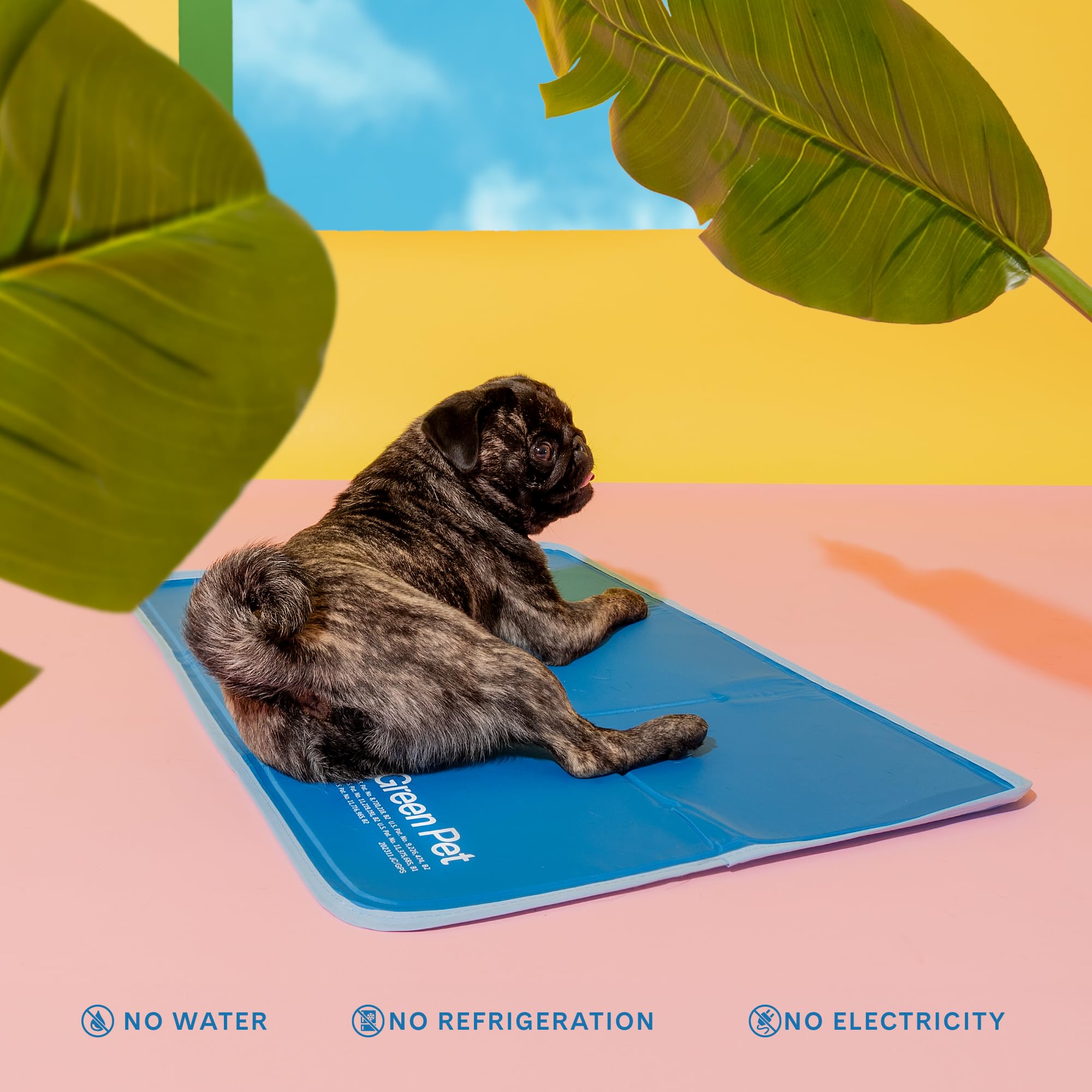 The Green Pet Shop Cool Pet Pad for travel fits easily in luggage