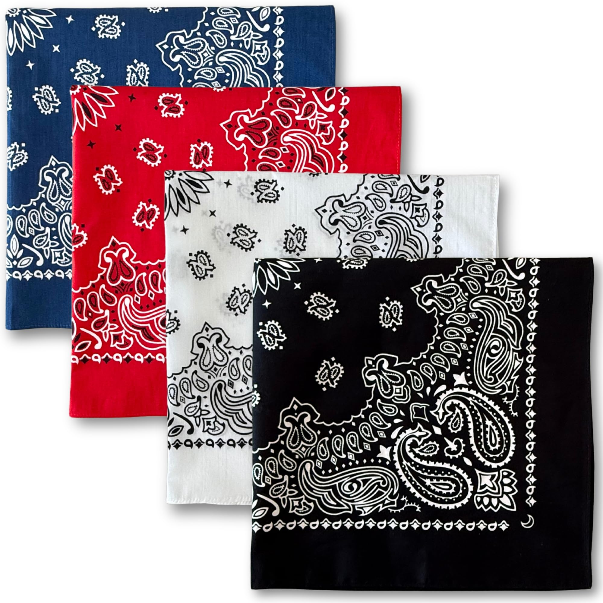 The Peacock Crew Iconics black bandana closeup for versatile everyday wear.