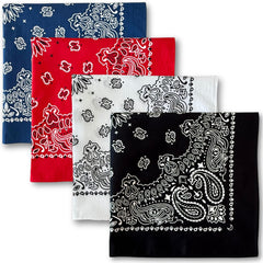 The Peacock Crew Iconics black bandana closeup for versatile everyday wear.