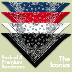 The Peacock Crew Iconics white bandana closeup for crisp styling and neutral pairing.