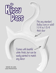 The Kitty Pass finished semi-gloss white panel blends with decor for a clean look.