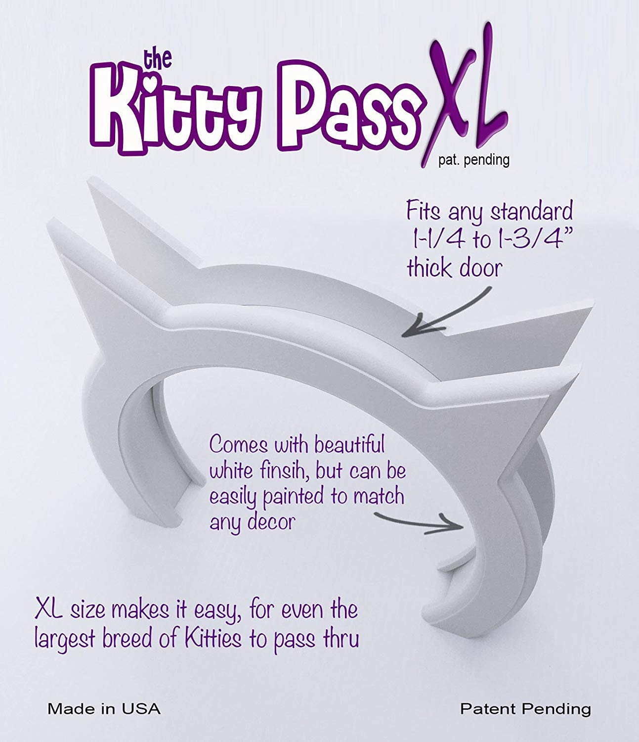The Kitty Pass XL finished semi-gloss white appearance blends with home decor.