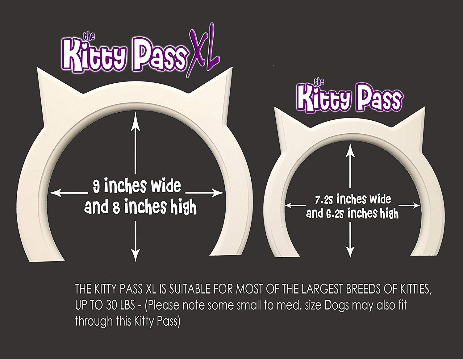 The Kitty Pass XL 9x8 opening enables safe, unobstructed access for cats.