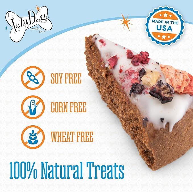 The Lazy Dog Cookie Co. Dairy-free icing enhances Pup-Pie's festive look.