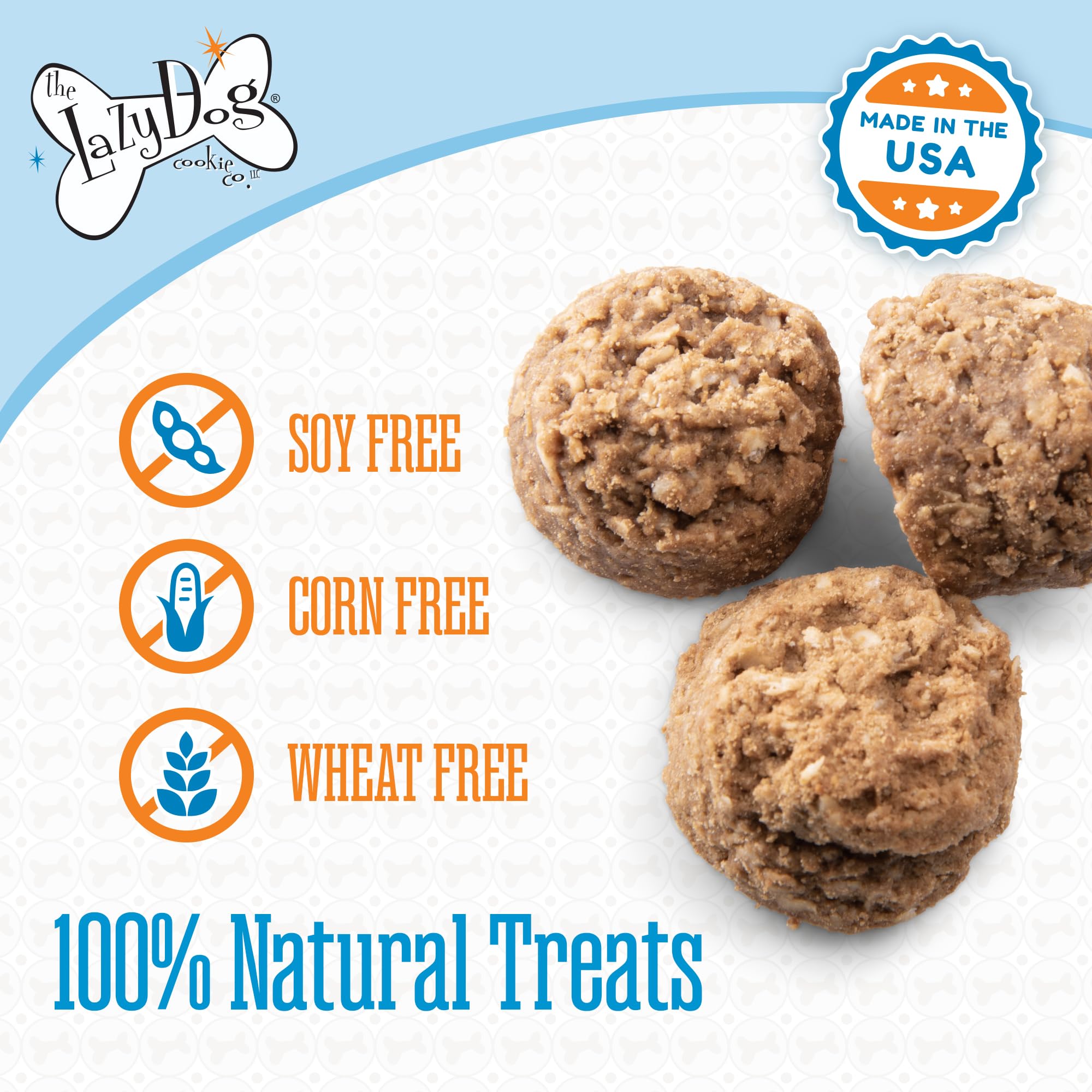 The Lazy Dog Cookie Co dog with treats at a celebration scene.