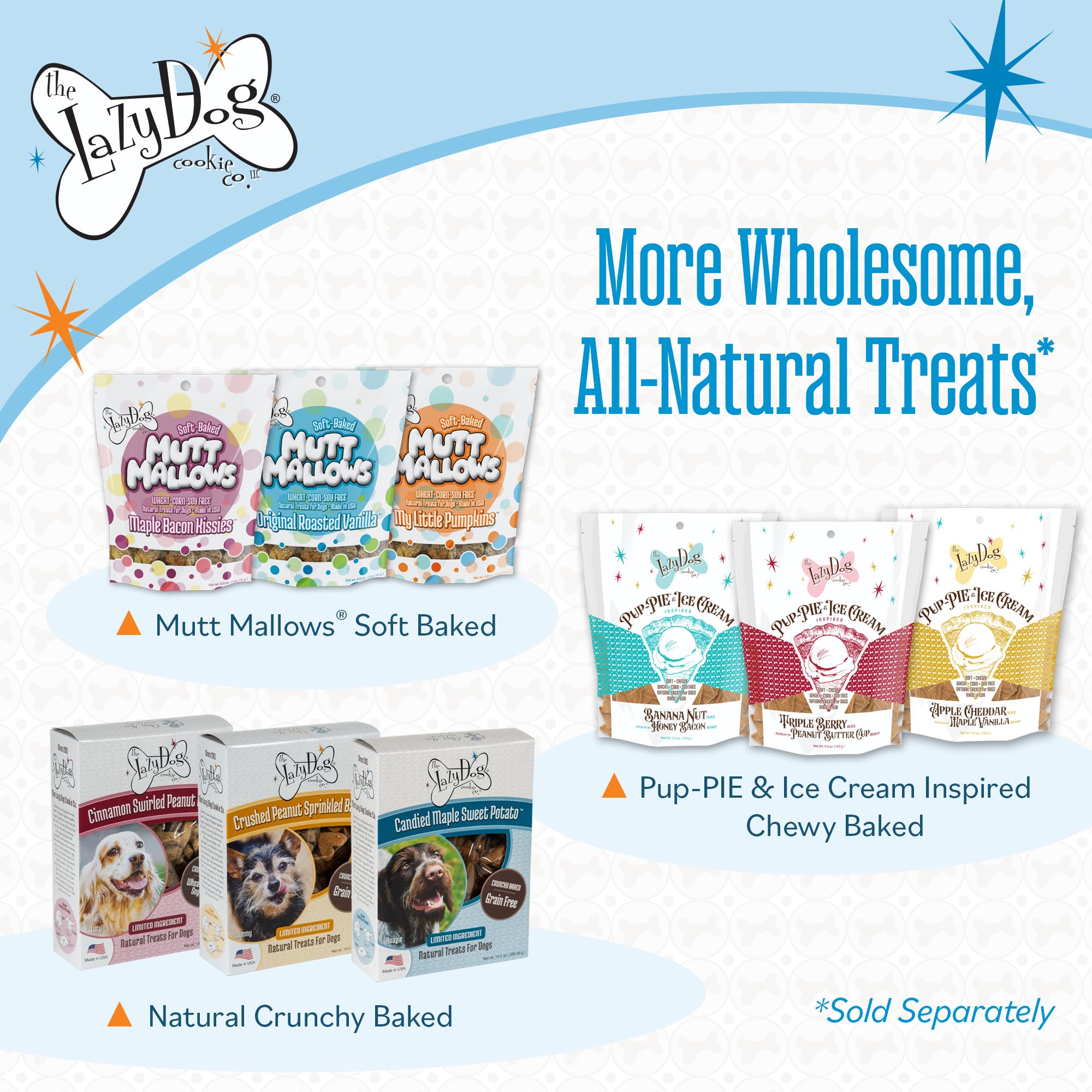 The Lazy Dog Cookie Co made in USA kitchen scene with wholesome treats.