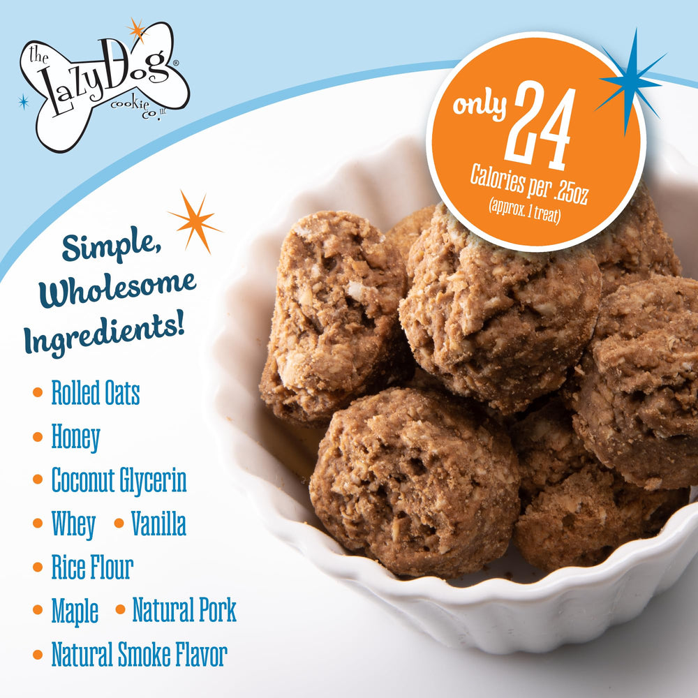 The Lazy Dog Cookie Co Maple Glazed Ham crumbs close-up showing texture.