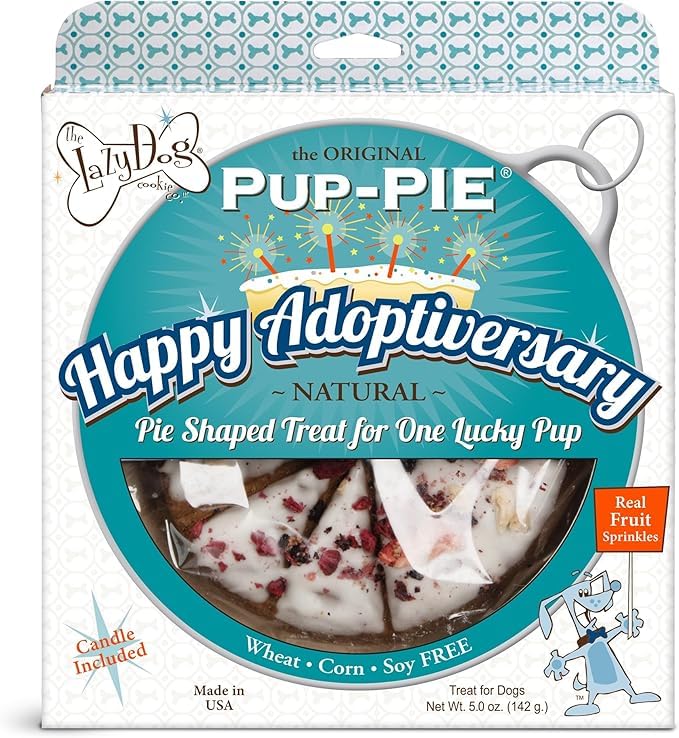 The Lazy Dog Cookie Co. Pup-Pie box for celebration and sharing.