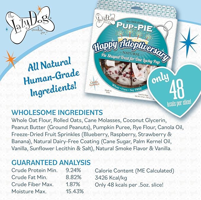 The Lazy Dog Cookie Co. Pup-Pie sliced into ten biscuits for easy portions.