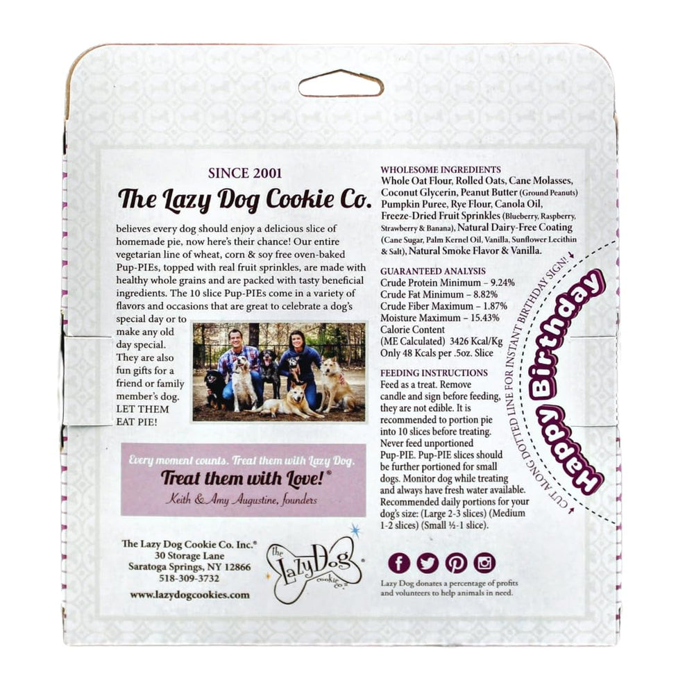 The Lazy Dog Pup-Pie ingredient-closeup highlights wholesome oats and pumpkin