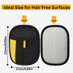 The Magic Brush glove with electrostatic tips attracts hair from upholstery