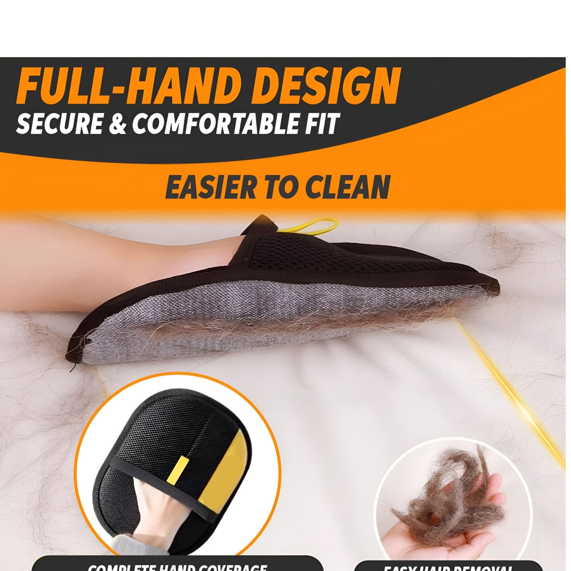 The Magic Brush glove for car seat highlights safe, scratch-free fur removal