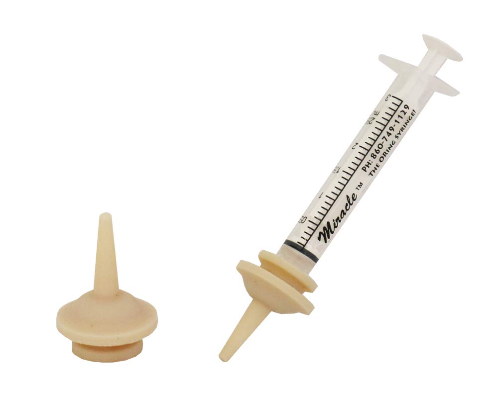 The Miracle Nipple Original Pkg-2 syringe enables gentle, baby-like suckling for small mammals.