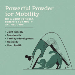 The Missing Link hip joint probiotic powder 5lb bag back lists glucosamine and chondroitin for joint comfort.
