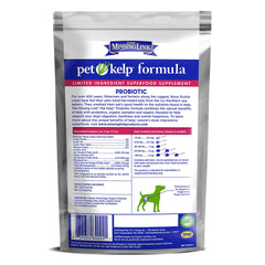 The Missing Link Pet Kelp Canine Probiotic powder jar showing organic ingredients