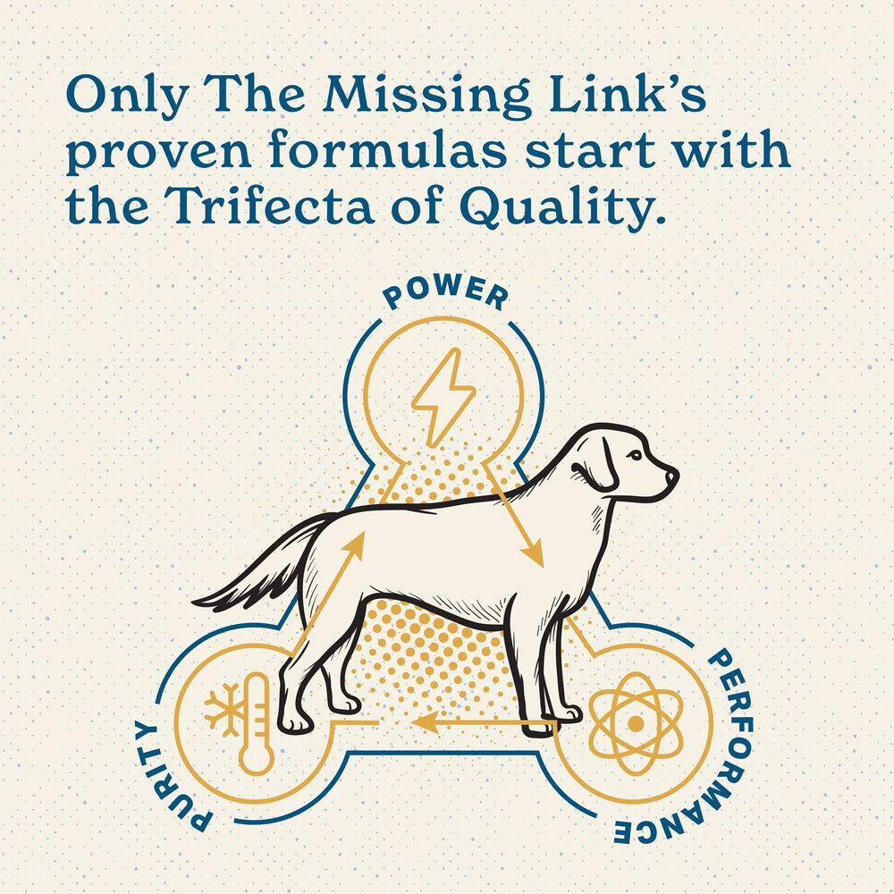 The Missing Link Puppy supplement bovine colostrum ingredient close-up.