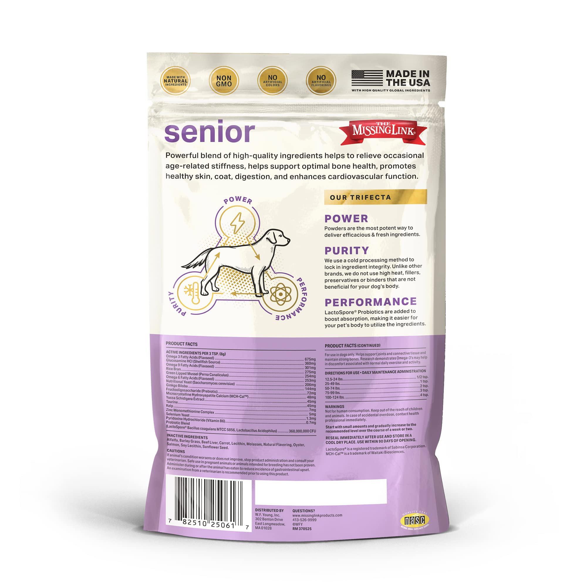 The Missing Link ingredients-pack focuses on probiotics and cold-process nutrition