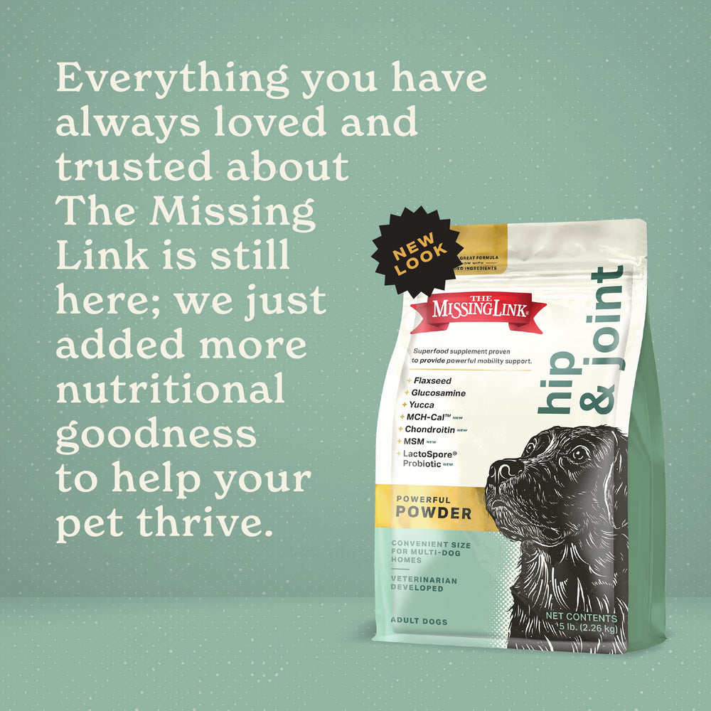 The Missing Link USA-made vet-formulated label signals trusted, veterinarian-guided daily care.