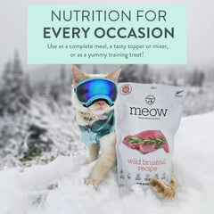 Meow Freeze Dried Wild Brushtail Recipe used as a meal topper for cats.