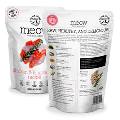 The New Zealand Natural Pet Food Co. Meow freeze-dried king salmon bites offer protein-packed treats.