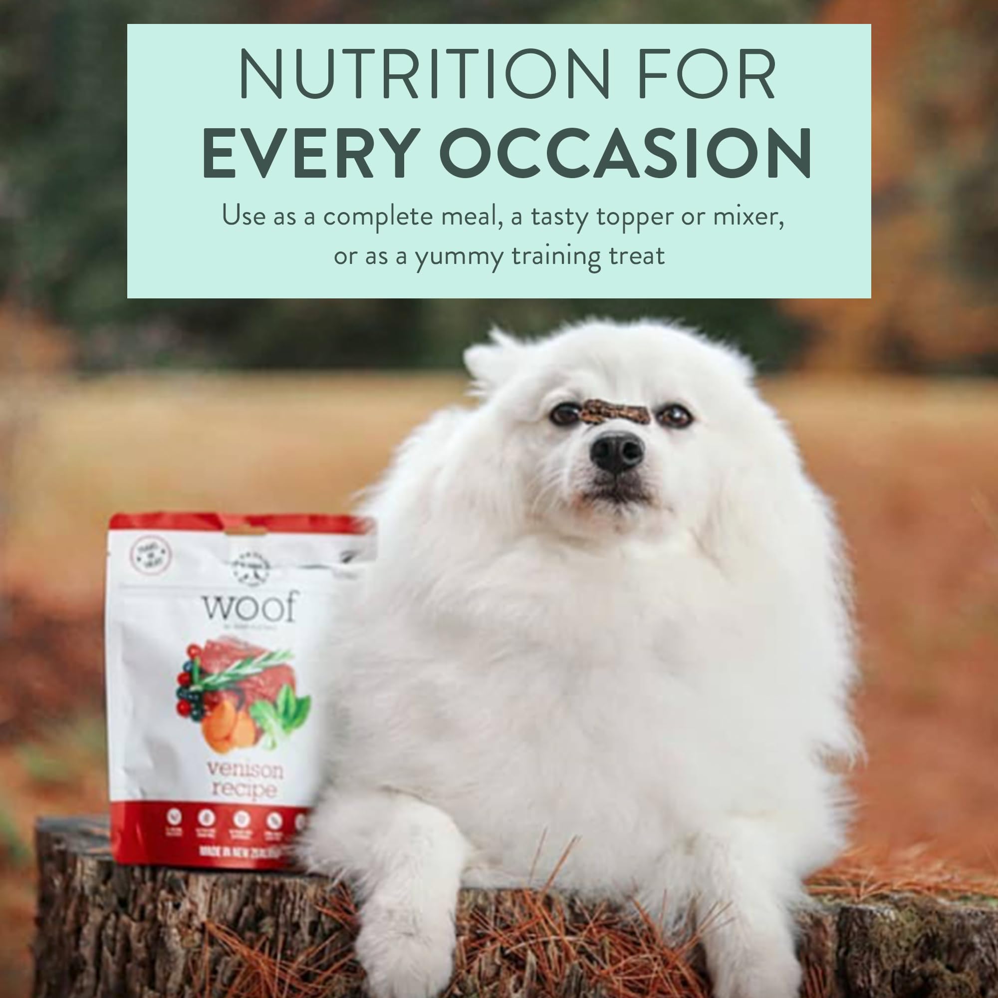 The New Zealand Natural Pet Food Co training reward venison snack boosts focus during training