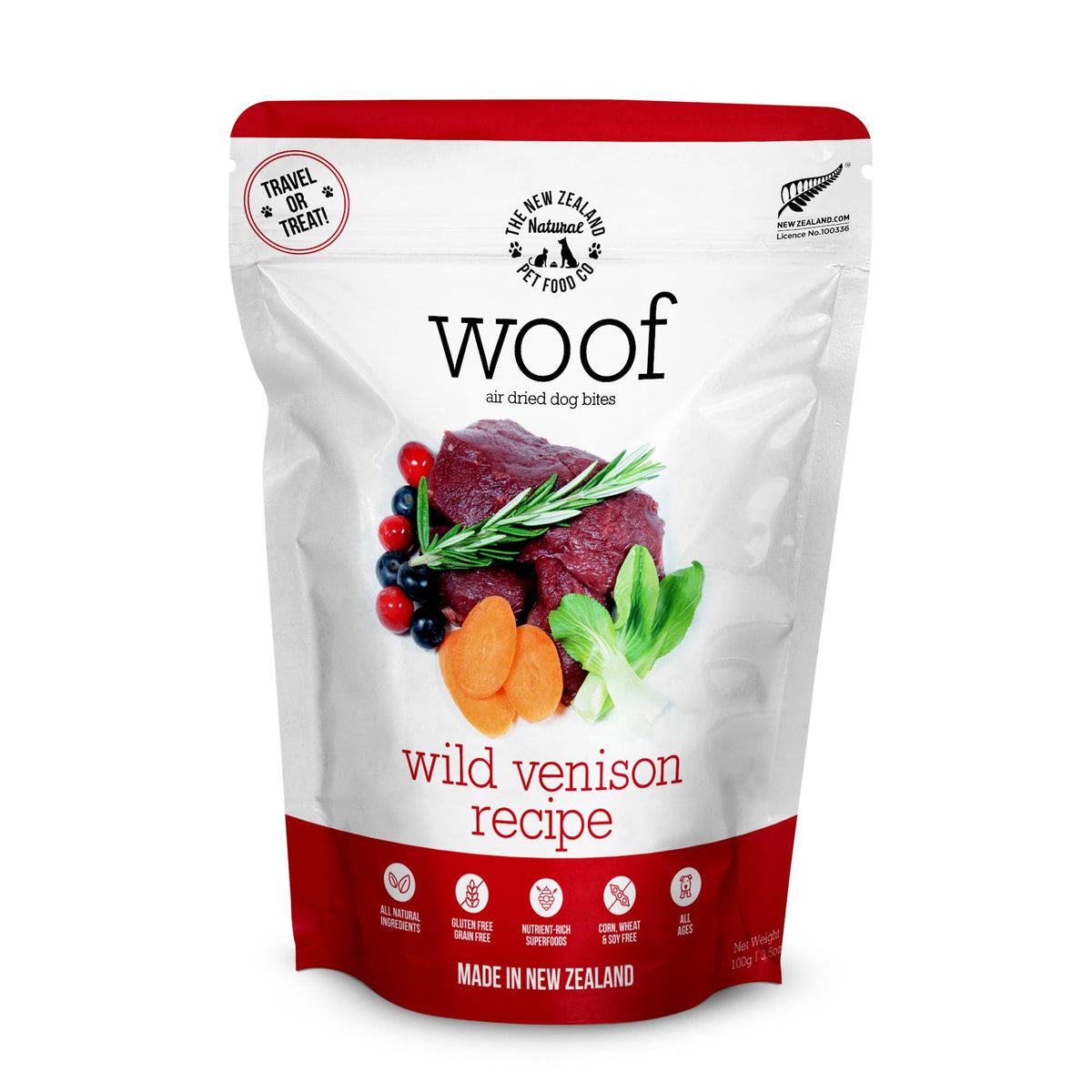 The New Zealand Natural Pet Food Co Wild Venison air-dried chunks for tasty, protein-rich meals