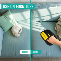 THE SAHPERNI glove cleaning a couch for fast fur removal