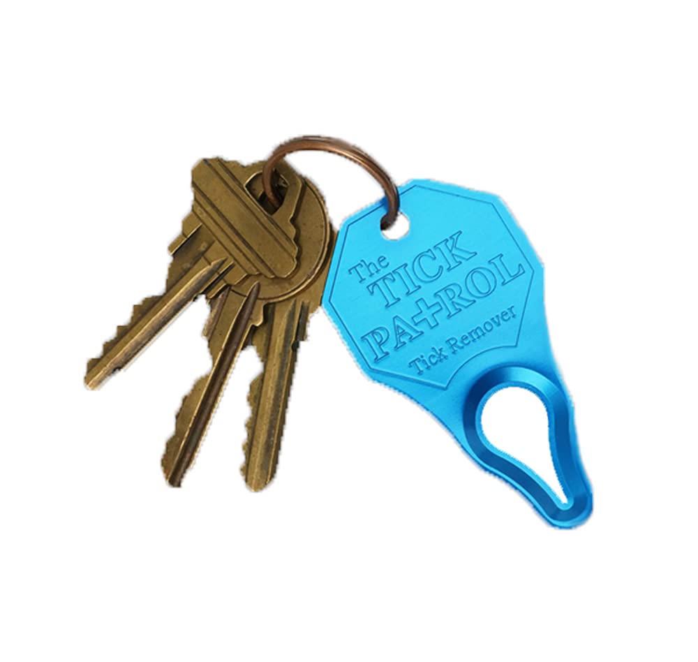 The Tick Patrol USA-made anodized aluminum tick remover shown rugged