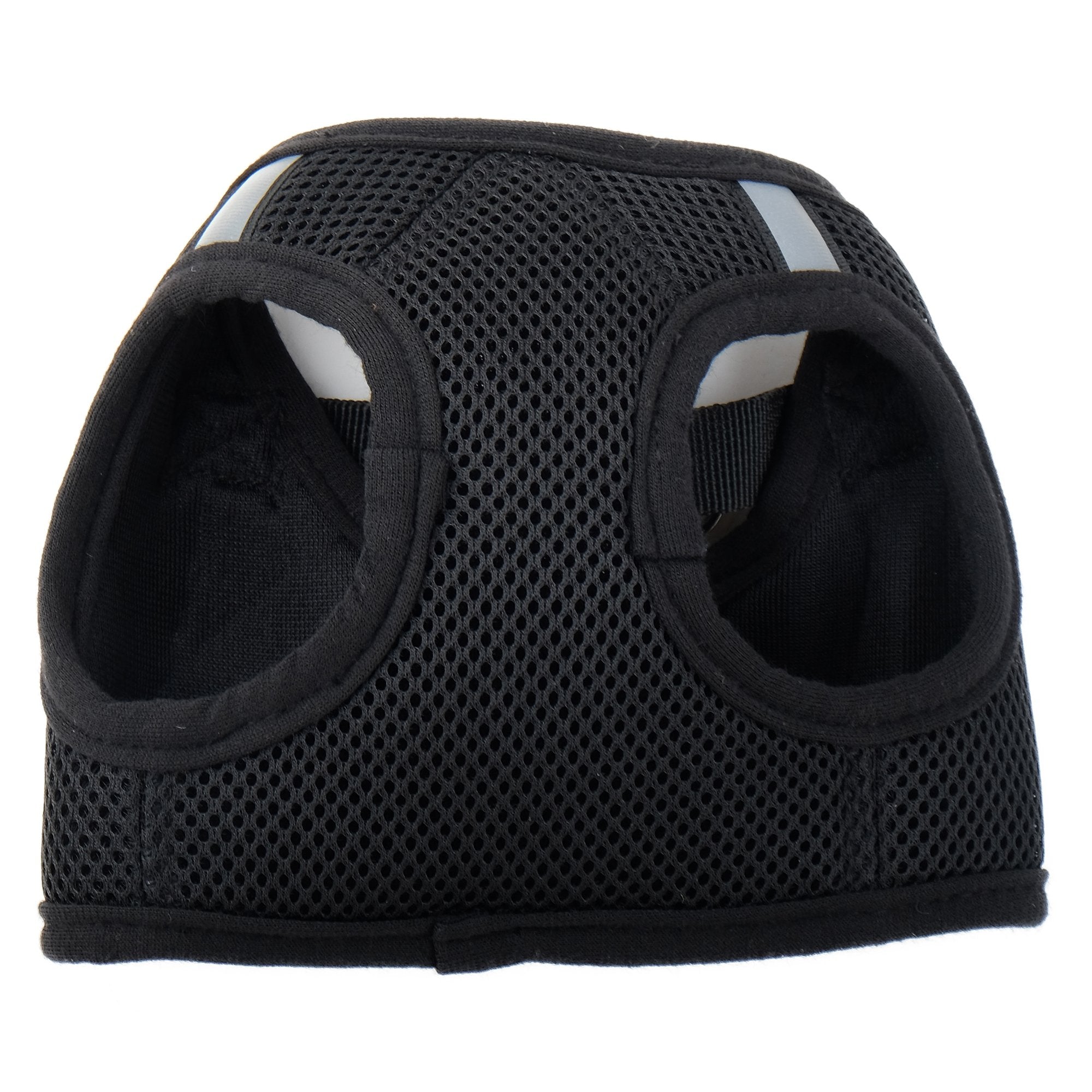 The Worthy Dog Step-In Harness back view highlights strong hook-and-loop closure for secure fitting.
